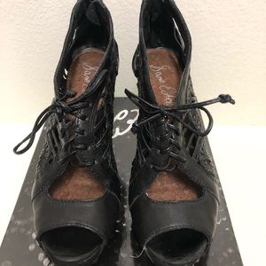 Kellan Black leather wedge heel